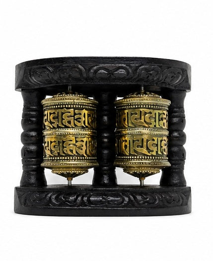 Handcrafted Dual Prayer Wheel – A Sacred Touch of Himalayan Serenity