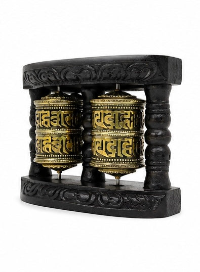 Handcrafted Dual Prayer Wheel – A Sacred Touch of Himalayan Serenity