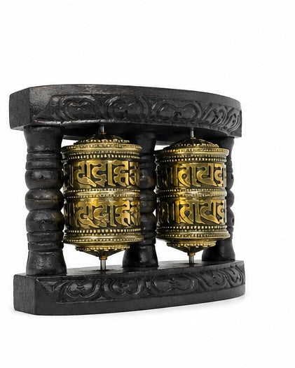 Handcrafted Dual Prayer Wheel – A Sacred Touch of Himalayan Serenity