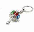 Colorful Tibetan Prayer Wheel Keychain – Mini Buddhist Spiritual Key Ring with Mantra