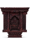 Handcrafted Wooden Temple Window – A Masterpiece of Himalayan Heritage