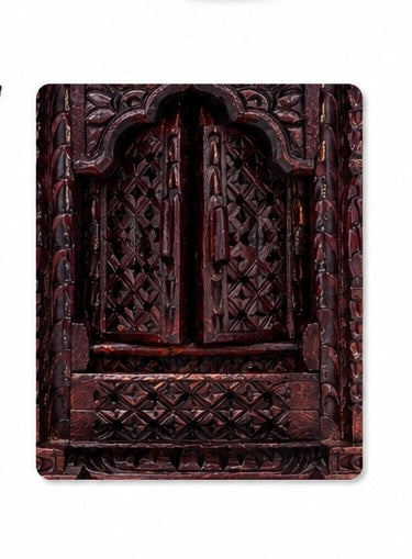 Handcrafted Wooden Temple Window – A Masterpiece of Himalayan Heritage