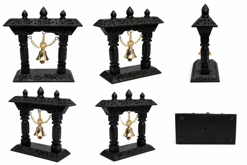 Handcrafted Himalayan Temple Bell Stand – A Symbol of Peace & Tradition