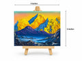Vibrant Himalayan Mountain Canvas Painting – Golden Peaks Landscape Art (4 x 6 Inches)