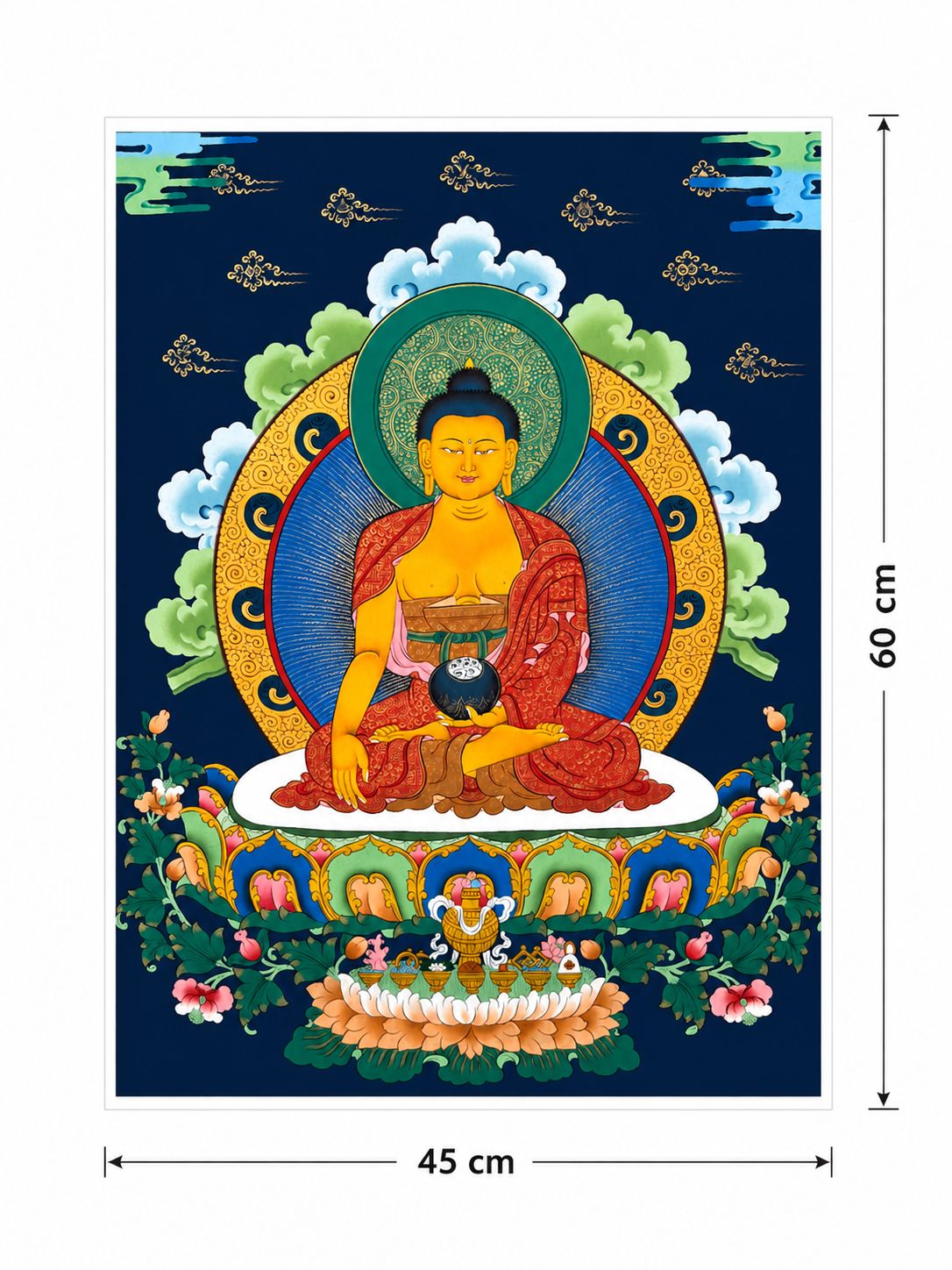 Sacred Medicine Buddha Thangka – A Symbol of Healing & Inner Peace