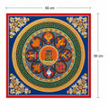 Tibetan Kalachakra Mandala Thangka Painting – Sacred Buddhist Wall Art 50x50 cm