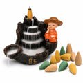 Backflow Incense Burner Waterfall with Monk Figurine – Zen Home Decor