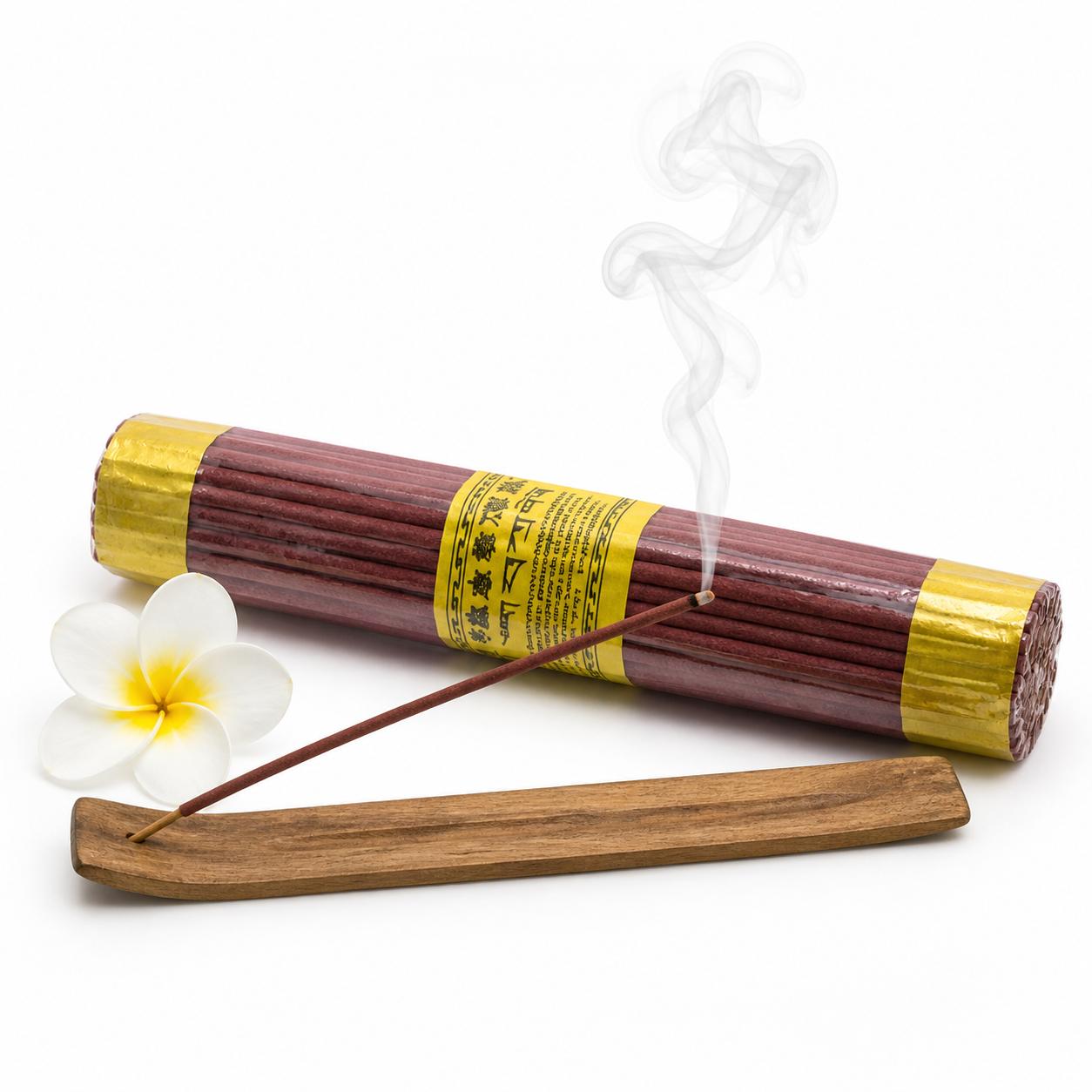 Tibetan Incense Sticks with Wooden Holder – Natural Aromatherapy
